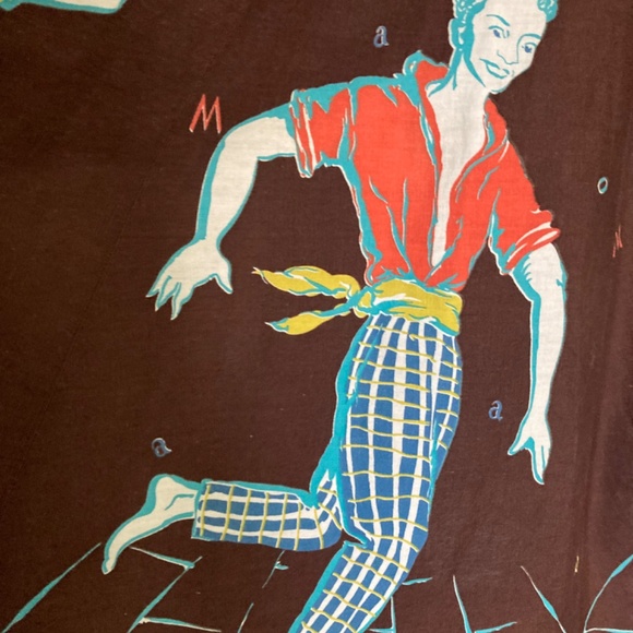 1950s Cotton Circle Skirt with Momba Print Border - Picture 5 of 9